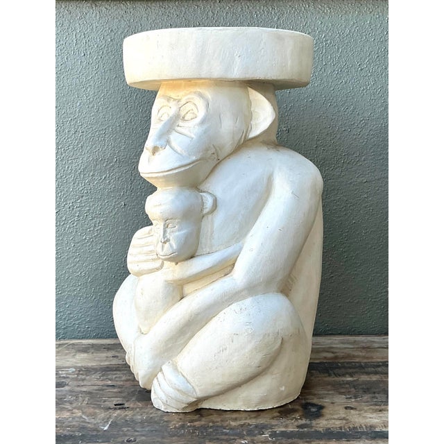 Vintage Plaster Monkey Low Stool For Sale In West Palm - Image 6 of 12