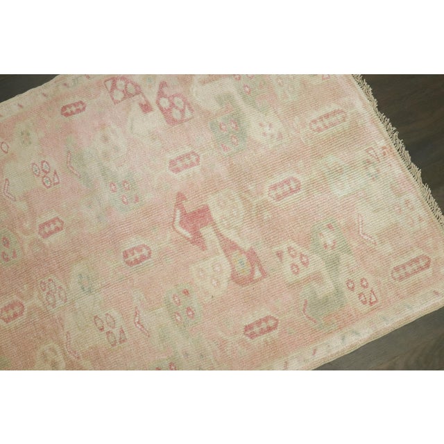 Textile Vintage Pink Turkish Anatolian Rug - 2'10" x 3'10" For Sale - Image 7 of 8