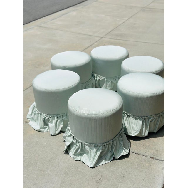 Set of Six Custom Upholstered Scalamandre Silk Stools For Sale In Charleston - Image 6 of 6