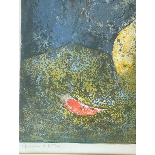 1960s Signed Hoi Lebadang Floral Lithograph "Epreuve D'artiste" Artist Proof For Sale In San Antonio - Image 6 of 12