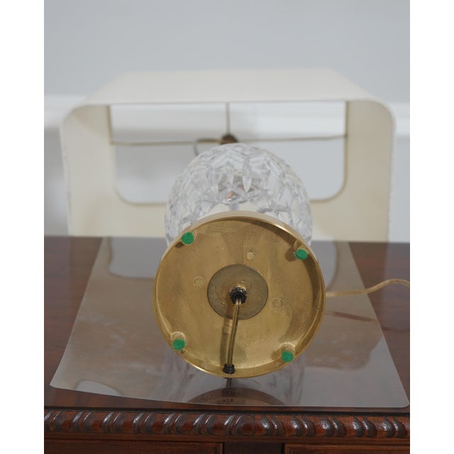 1980s Waterford Brass and Crystal Lamps - a Pair For Sale - Image 12 of 13