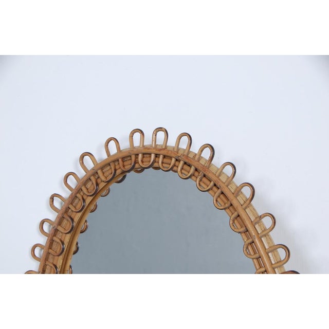 Oval Mirror Set and Bamboo Chandelier attributed to Franco Albini, 1960s, Set of 2 For Sale - Image 12 of 18