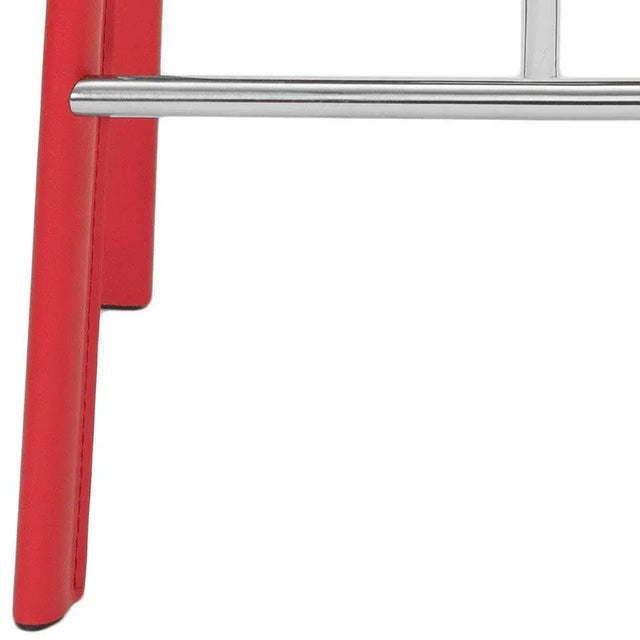 28.5" H Barstool in Red & Chrome - a Pair For Sale In New York - Image 6 of 7