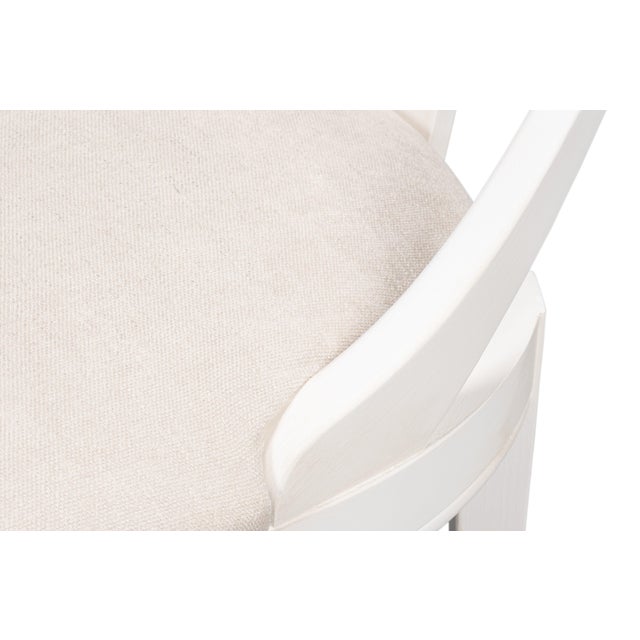 2020s Deco Klismos Dining Chairs in White with Cream Seats, Sets of 2 For Sale - Image 5 of 11