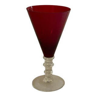 Vintage William Yeoward Scarlet Crystal Water Goblet For Sale
