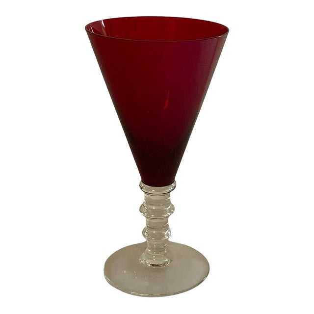 Vintage William Yeoward Scarlet Crystal Water Goblet For Sale