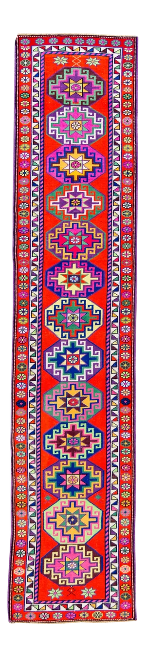Mid-20th Century Vintage Turkish Anatolian Runner Rug
