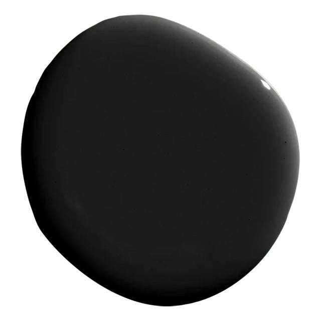 Our darkest color. A deep, velvety true black that can elevate any space. For a softer black, try After Hours. Backdrop is...