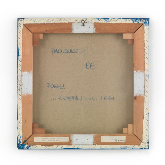 Blue Paolo Minoli, Poema\. Aspettami ogni sera, Acrylic on Canvas, 1988 For Sale - Image 8 of 10