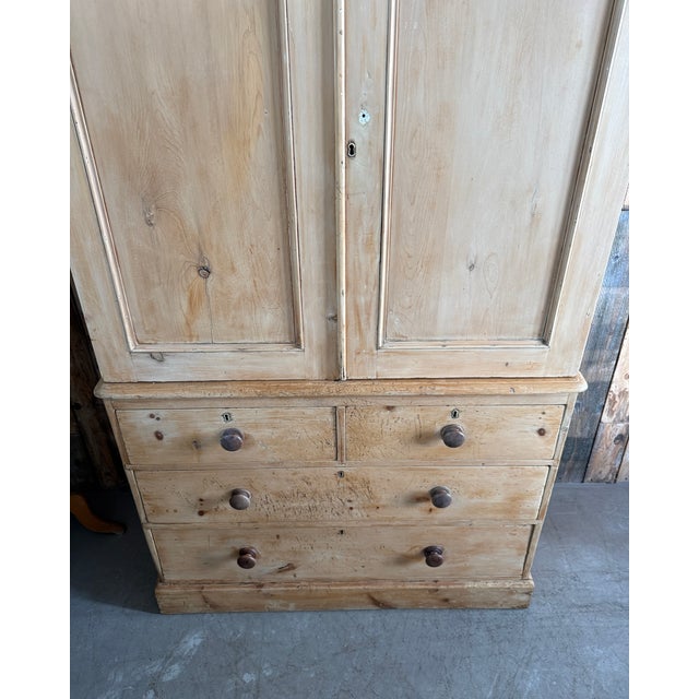 Wood Antique English Linen Press For Sale - Image 7 of 18
