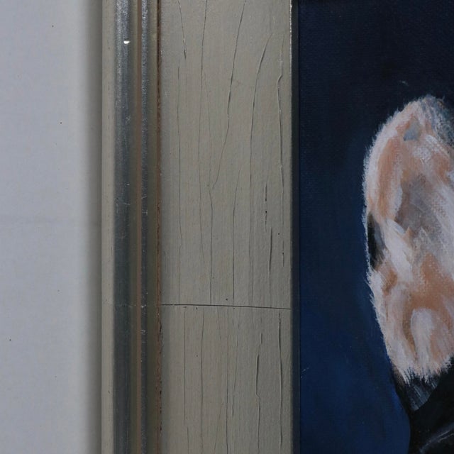 Wood Boston Terrier Dog Portrait Oil Painting “Henry” Signed For Sale - Image 7 of 14