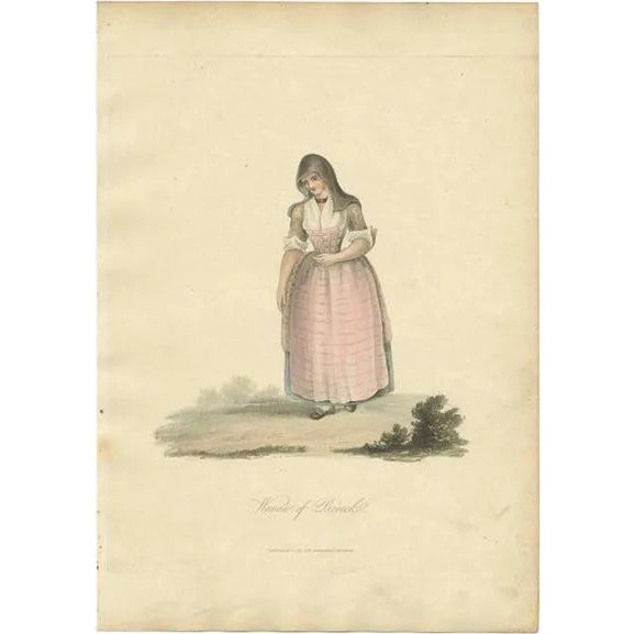 After Miss Semple, Costume of Dutch Woman from Broek in Waterland, 1817, Print For Sale