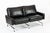 Mid-Century Modern Vintage Postmodern Black Leather & Brushed Steel Loveseat Sofa, 1980s For Sale - Image 3 of 11