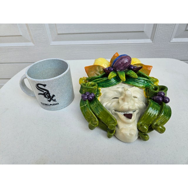 Toscano Bacchus Handcrafted Majolica Style Mask For Sale - Image 10 of 13