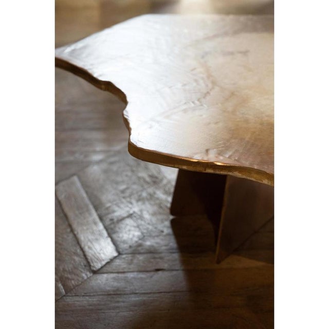 Aurisino One of a Kind Coffee Table in Bronze with Marble and Resin by Alex Turco For Sale - Image 9 of 11