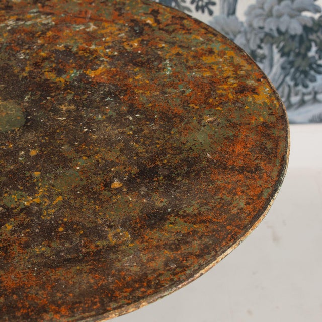 Brown 19th C. French Metal Guéridon Round Side Table in Original Patina For Sale - Image 8 of 17
