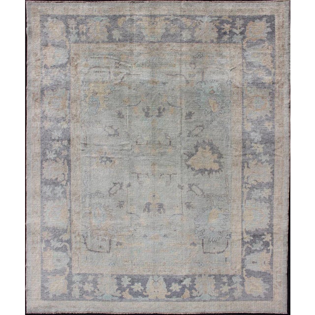 Turkish Oushak Rug With Fine Handspun Wool in All Over Design For Sale - Image 13 of 13
