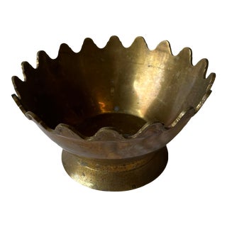 Small 1970s Abstract Brass Bowl For Sale