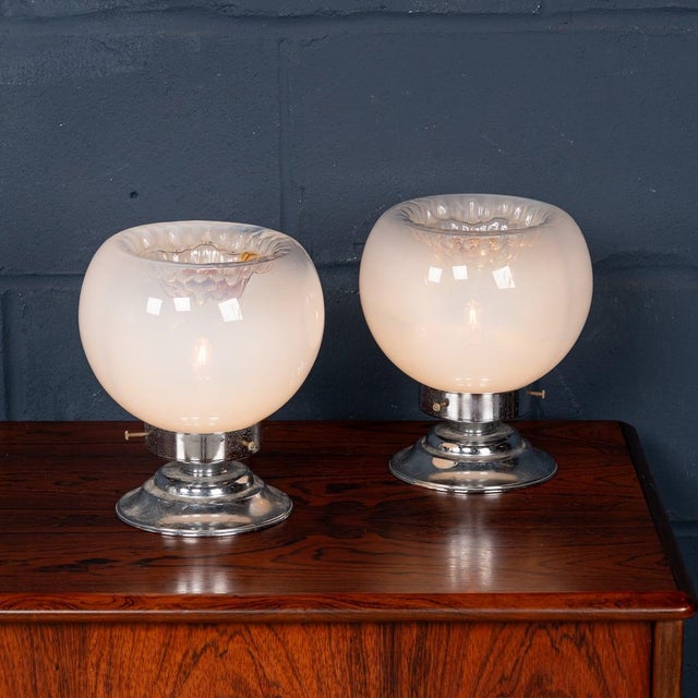 Vintage Murano Glass Table Lamps by Gaetano Sciolari for Mazzega, 1970, Set of 2 For Sale - Image 16 of 18