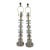 Swedish Style Stacked Crystal Glass and Brass Table Lamps - A Pair For Sale