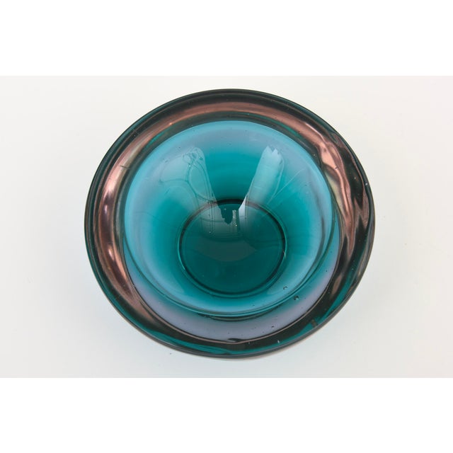 Modern Vintage Murano Sommerso Glass Geode Bowl by Alesandro Mandruzzato, 1970's For Sale - Image 3 of 12