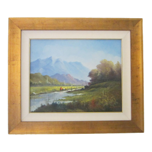 1970s Andres Orpinas Landscape Impressionist Signed Oil on Canvas, Framed
