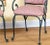 20th C Black and Teal Wrought Iron Armchairs With Deep Pink and White Upholstery - a Pair For Sale - Image 9 of 12