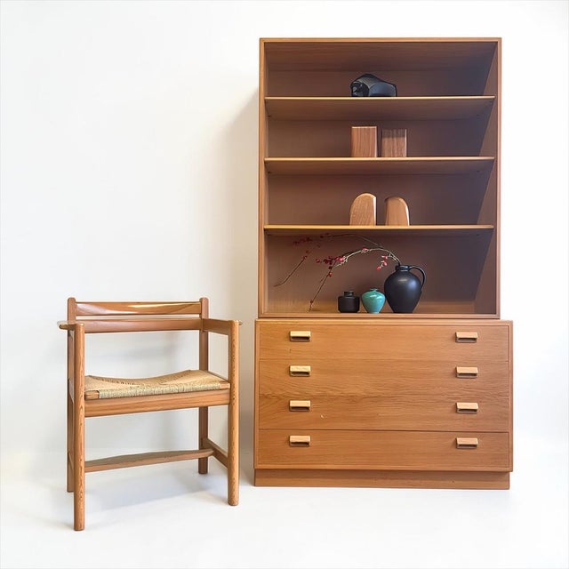Book-Shelf with Chest of Drawers in Oak by Borge Mogensen for Soborg, Denmark, 1960s For Sale - Image 13 of 18