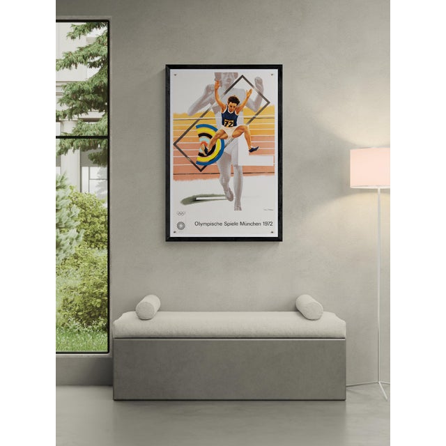 The Piece This original vintage poster was designed by British artist Peter Phillips for the 1972 Munich Olympic Games....