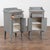 Pair of 20th-century Swedish pine nightstands in a narrow, space-saving form. Each features a newer matte gray painted...