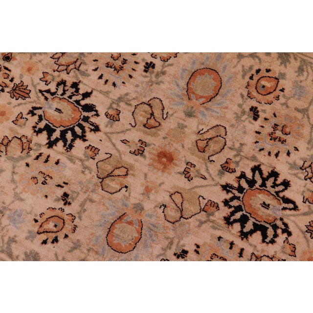 Shabby Chic Pak-Persian Tan/Gold Wool Rug - 9'0'' X 11'10'' For Sale - Image 3 of 9