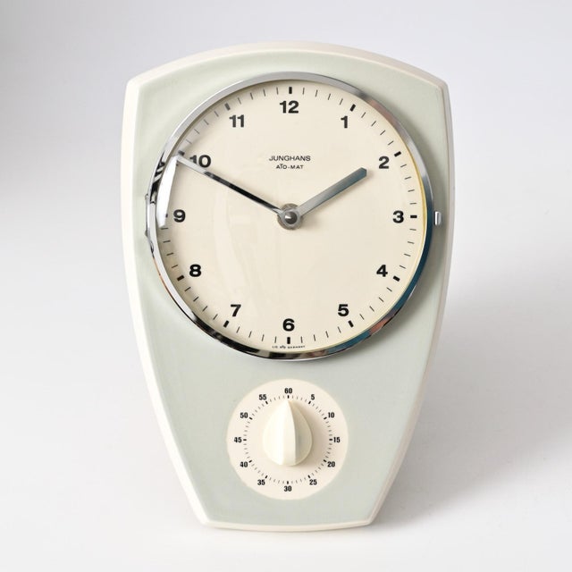 German Ceramic Kitchen Wall Clock from Junghans, 1960s | Chairish