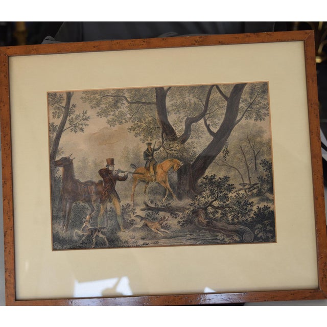Jazet After Carle Vernet, Hunter at the Range, Hand-Colored Engraving, 1830, Framed For Sale - Image 4 of 8