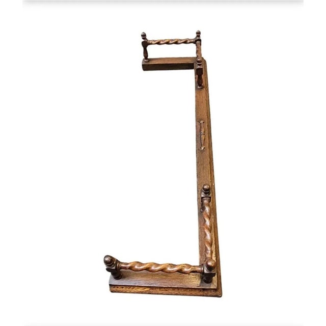 1930s 1930s Jacobean Style Barley Twist Oak Fireplace Screen and Fender Set- 2 Pieces For Sale - Image 5 of 10