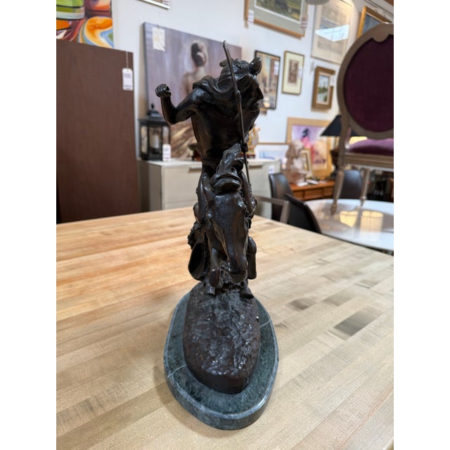 Design Plus Gallery presents the Cheyenne Statue by Frederic Remington. This dramatic bronze sculpture of a Cheyenne...