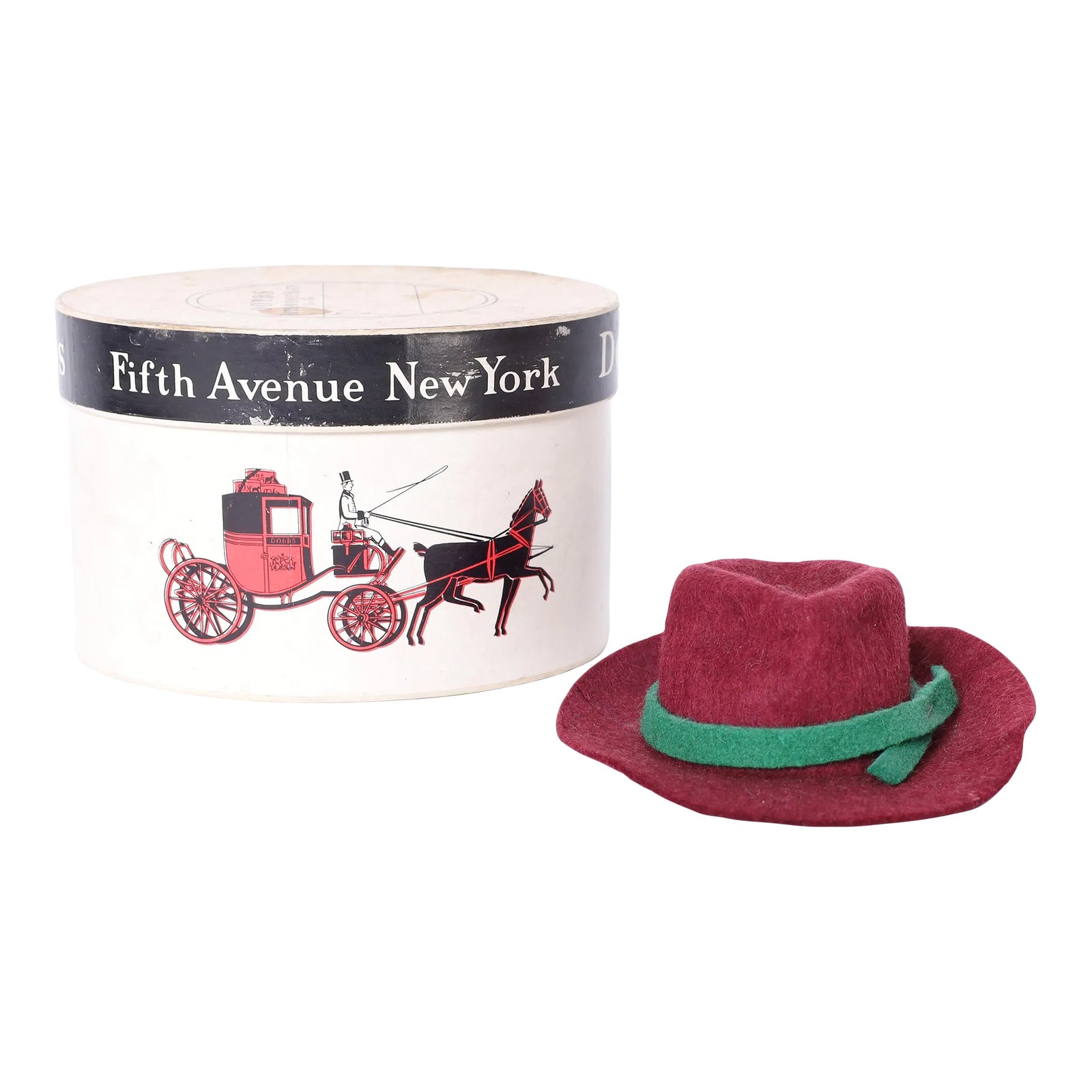 Vintage Fifth Avenue Miniature Hat Box With Hat Chairish