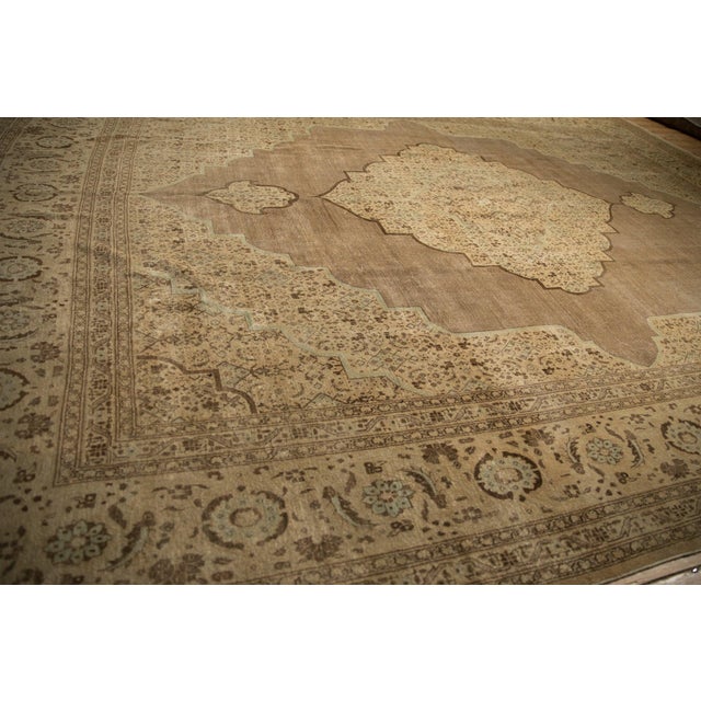 Textile Antique Fine Distressed Tabriz Carpet - 10'2" x 13'4" For Sale - Image 7 of 16