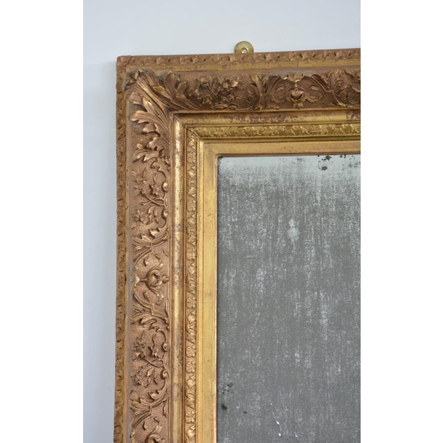 French Gilded Wall Mirror with Foxed Glass, 1870 For Sale - Image 6 of 18