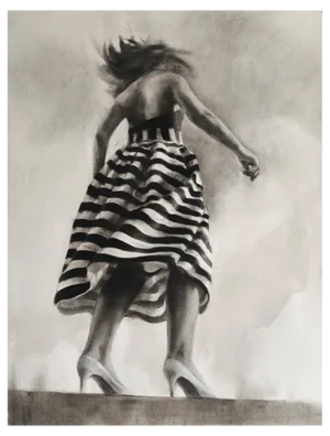 Performance I, 2021, Charcoal & Ink
