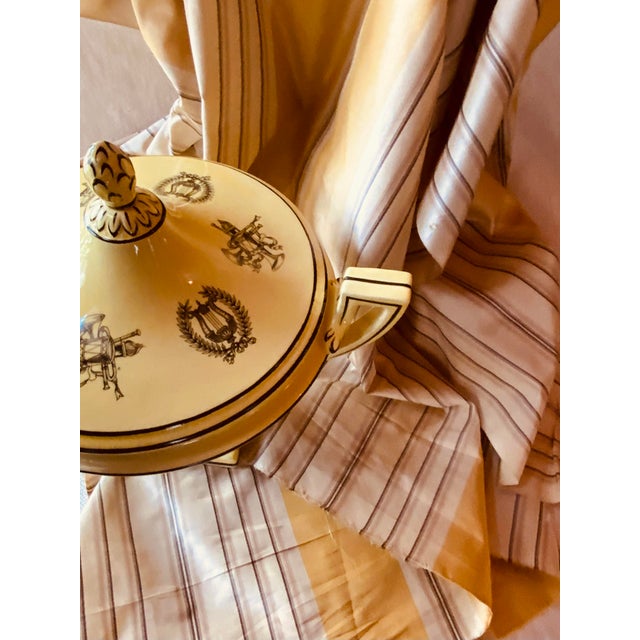 Goldenrod Scalamandré Silk Stripe | Café Au Lait, Warm Cream & Lemon Pinstripe | 72"w × 54"l For Sale - Image 8 of 17