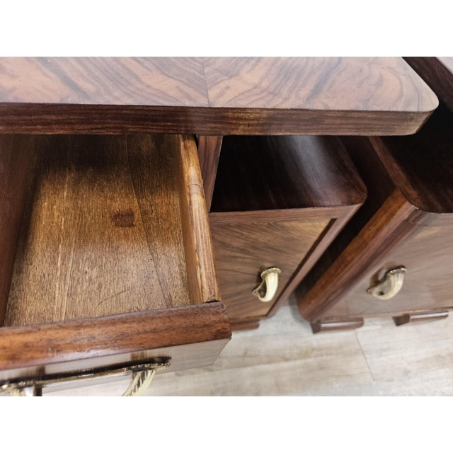 Art Deco Bedside Tables in Briar Root and Bakelite, 1940, Set of 2 For Sale - Image 11 of 18
