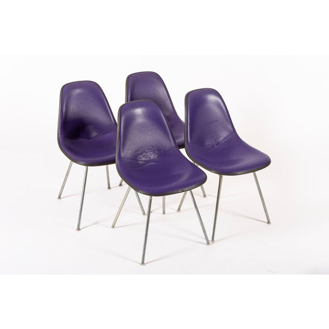 Mid-Century Modern Vintage Mid Century Purple DSX Side Chairs by Eames for Herman Miller For Sale - Image 3 of 14