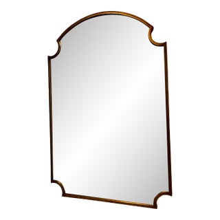 Gold-Framed Arched Wall Mirror – Classic Decorative Shape For Sale