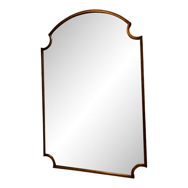 Gold-Framed Arched Wall Mirror – Classic Decorative Shape For Sale