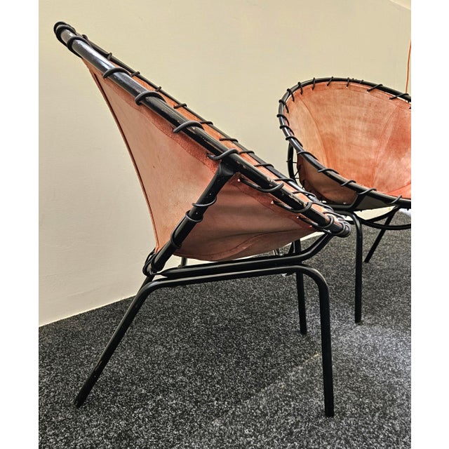 Mid-Century Modern Suede Ballon Lounge Chairs by Hans Olsen for Lusch & Co., 1950s, Set of 2 For Sale - Image 10 of 15