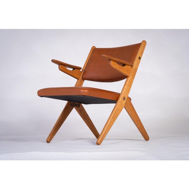 Tan Set of Danish Architectural Armchairs by Arne Hovmand Olsen, 1970s For Sale - Image 8 of 14