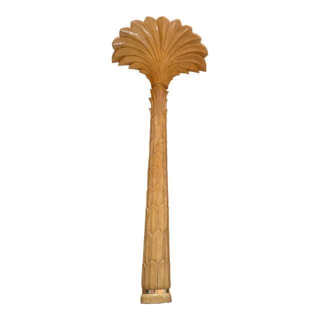 1980s Serge Roche Style Palm Wall Torchiere Floor Lamp For Sale