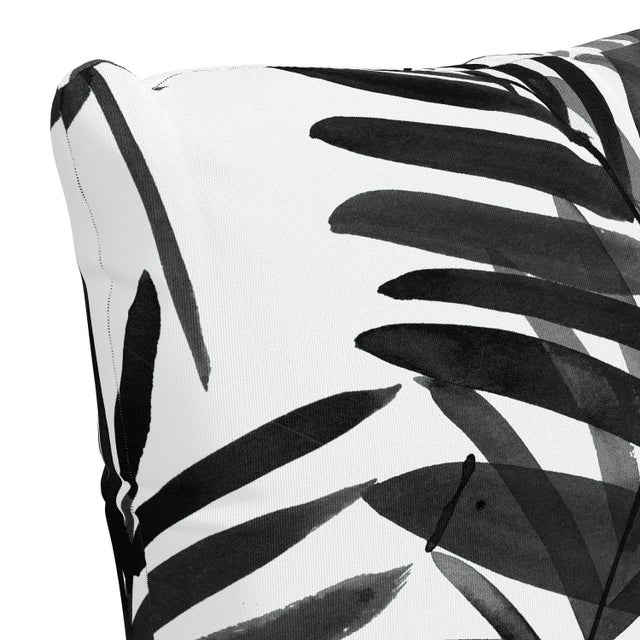 Contemporary 20" Indoor/Outdoor Pillow Black and White Cali Palm For Sale - Image 3 of 5