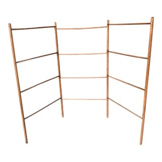Antique Wooden Trifold Ladder Drying Rack 1900s For Sale