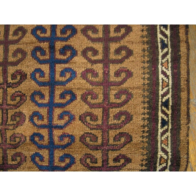 Abstract 1890s Brown Abstract Geometric Antique Afghanistan Baluch-Turkmen Rug 2' 9" X 3' 10" Wool Carpet For Sale - Image 3 of 6